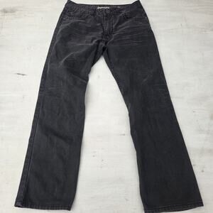Division E D-98 Jeans Vtg 32x30 Straight leg Black Street wear Y2K Distressed